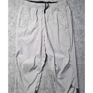 Adidas Men's Woven Jogger Track Pants Gray Athletic Ankle Zip Drawstring M